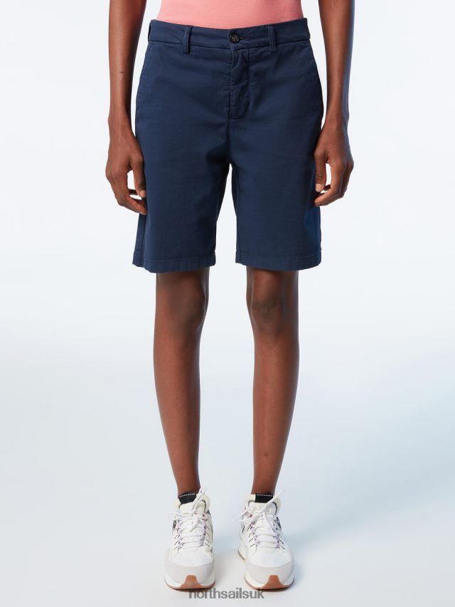 Women Navy blue Clothing 4D6N622 North Sails ORGANIC COTTON CHINO SHORTS