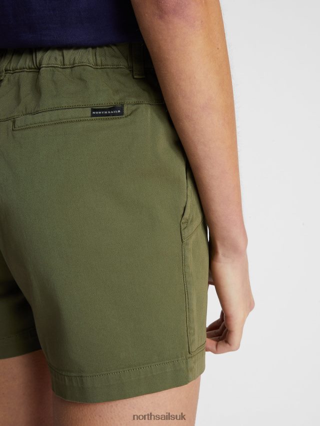 Women Olive green Clothing 4D6N1514 North Sails GABARDINE CARGO SHORTS