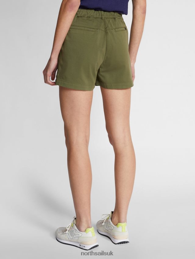 Women Olive green Clothing 4D6N1514 North Sails GABARDINE CARGO SHORTS