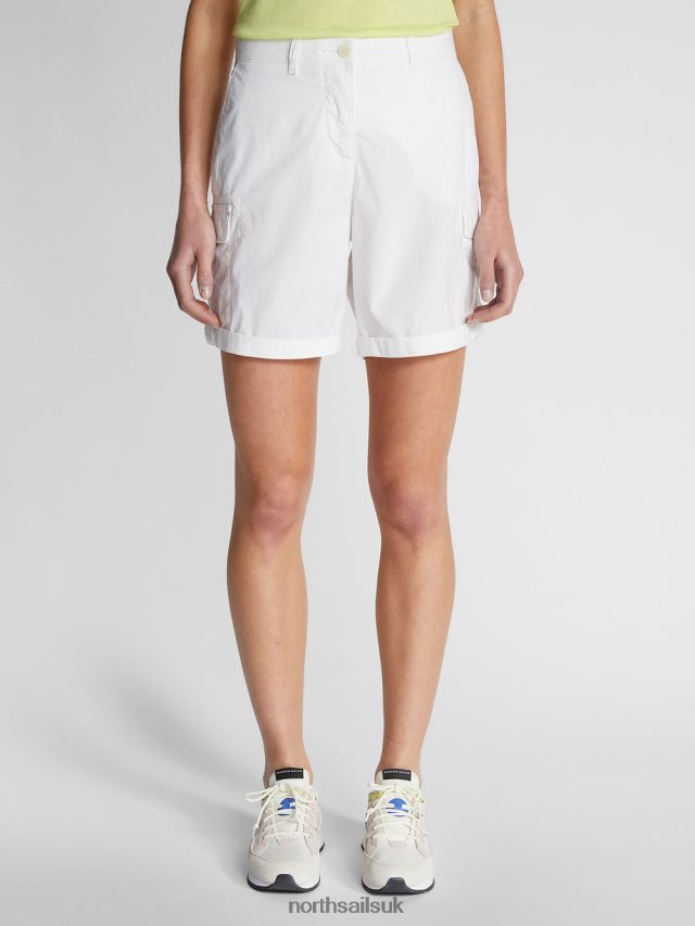 Women White Clothing 4D6N1506 North Sails POPLIN CARGO SHORTS