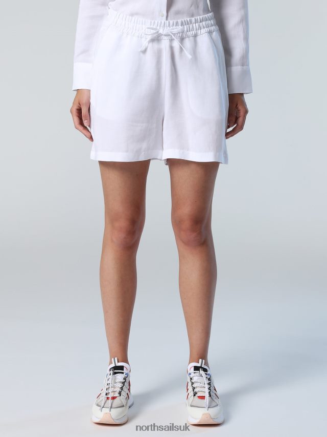 Women White Clothing 4D6N618 North Sails DRAWSTRING SHORTS