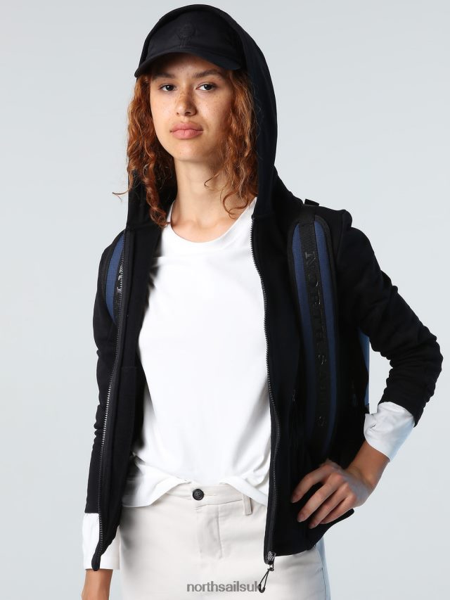 Women Black Clothing 4D6N1357 North Sails HOODED SWEATSHIRT