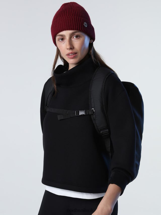 Women Black Clothing 4D6N1389 North Sails SCUBA SWEATSHIRT