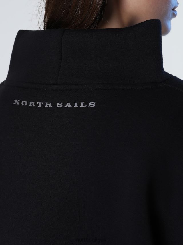 Women Black Clothing 4D6N1389 North Sails SCUBA SWEATSHIRT
