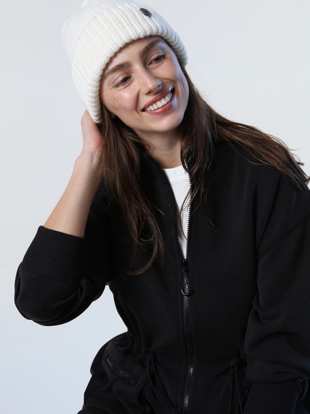 Women Black Clothing 4D6N1428 North Sails INTERLOCK ZIP-UP SWEATSHIRT