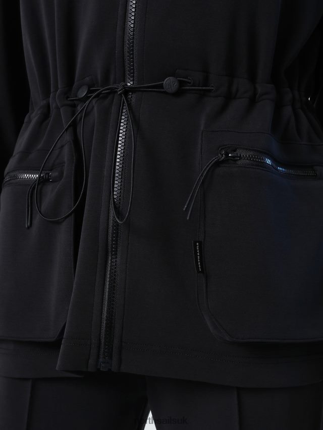 Women Black Clothing 4D6N1428 North Sails INTERLOCK ZIP-UP SWEATSHIRT