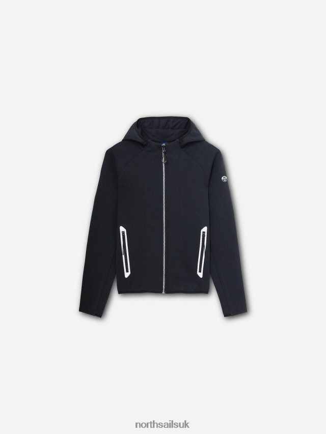 Women Black Clothing 4D6N1532 North Sails RECYCLED SCUBA SWEATSHIRT