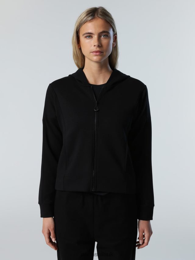 Women Black Clothing 4D6N600 North Sails MODAL PEACHSKIN HOODIE