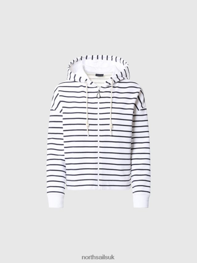 Women Combo 1 Clothing 4D6N601 North Sails STRIPED DRAWSTRING HOODIE