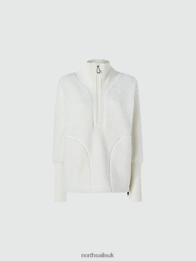 Women Marshmallow Clothing 4D6N1416 North Sails TURTLENECK SWEATSHIRT WITH HALF ZIP