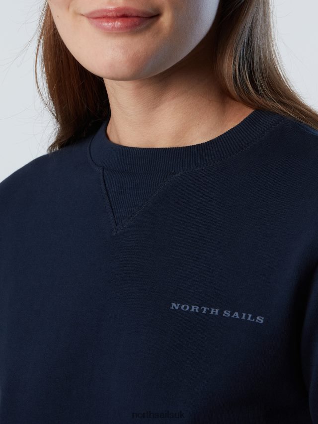 Women Navy blue Clothing 4D6N597 North Sails SWEATSHIRT WITH CHEST PRINT