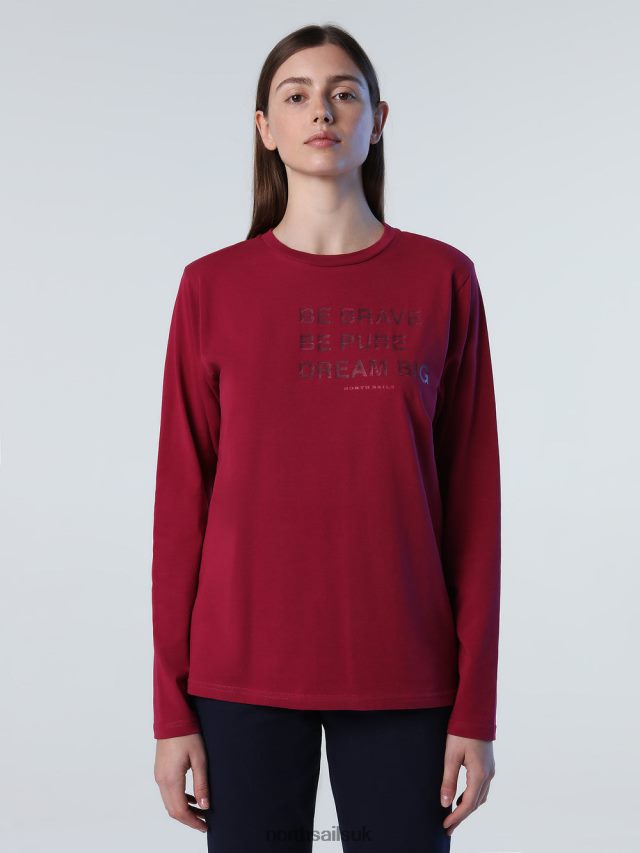 Women Combo 3 Clothing 4D6N1415 North Sails T-SHIRT WITH PRINTED LETTERING