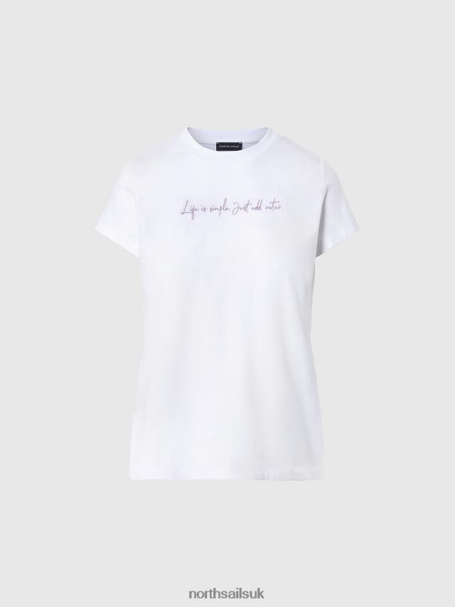 Women White Clothing 4D6N550 North Sails T-SHIRT WITH EMBROIDERY