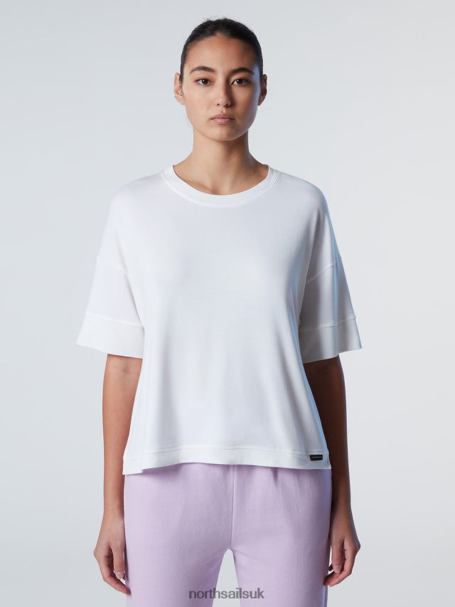 Women White Clothing 4D6N592 North Sails DROPPED-SHOULDER TOP