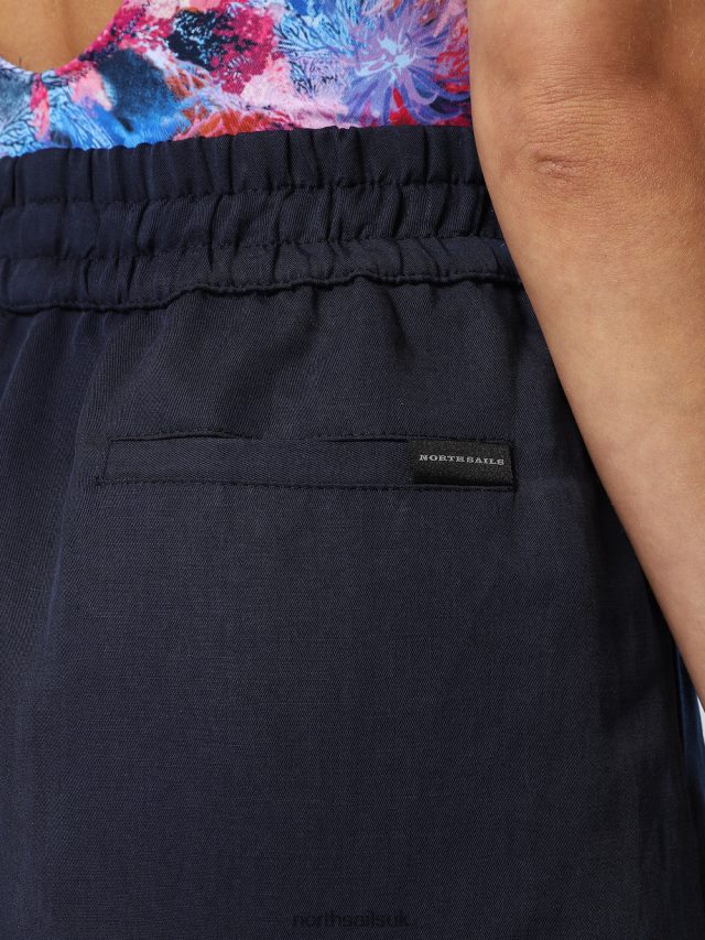 Women Navy blue Clothing 4D6N609 North Sails LINEN AND TENCEL TROUSERS