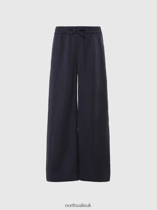 Women Navy blue Clothing 4D6N609 North Sails LINEN AND TENCEL TROUSERS