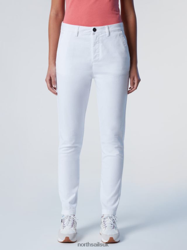 Women White Clothing 4D6N613 North Sails ORGANIC COTTON CHINOS